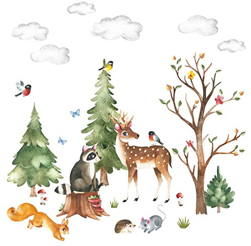 Grandora XXL Wandsticker Set Waldtiere Wandtattoo Baby Kinderzimmer DL796-2