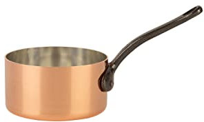 Cuisine Romefort | Casserole en cuivre étamé Ø 12 cm avec queue en fonte | Casserole traditionnelle en cuivre massif | Fabrication Française (12 cm)