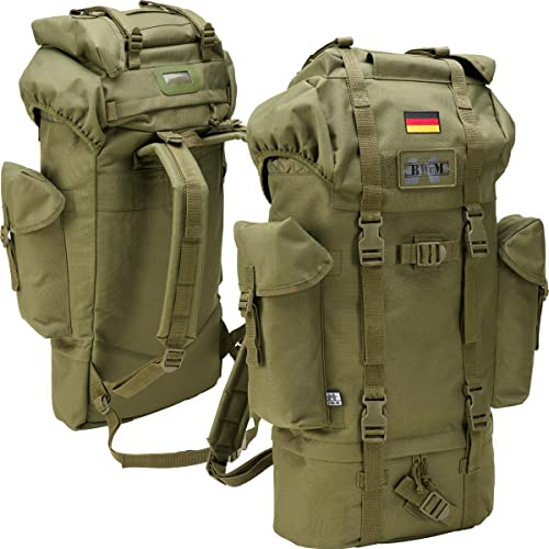 BWuM Bundeswehr kampryggsäck 65 l patch & flagga, oliv, 65 L