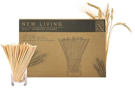 Weizenstrohhalme | Weizenstrohhalme | Natürliche Heustrohhalme | 100% biologisch abbaubar | 100% natürlich | BPA-frei (1000)