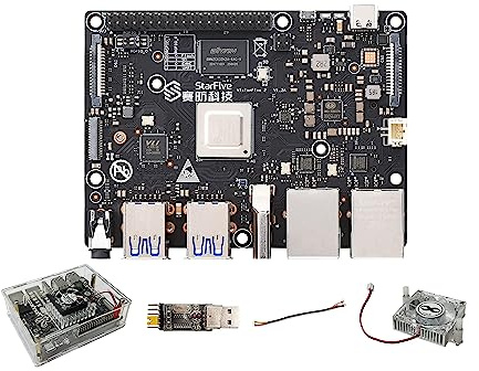 VisionFive2 Linux AI Single Board Computer basierend auf StarFive JH7110 SoC mit RISC-V U74 1,5 GHz Quad-Core 64-Bit CPU with LPDDR4 4GB RAM Unterstützung von OpenCL 3.0 und Debian (ohne Wifi Dongle)