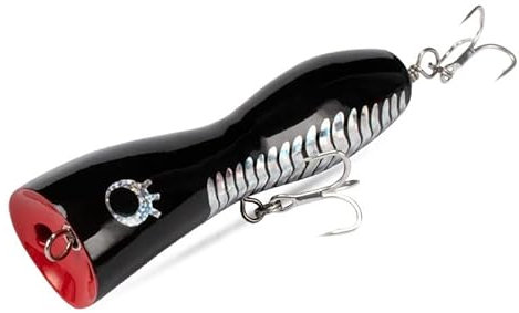 HUFFA 25g/45g Topwater Holz Popper Stickbait Köder Oberfläche Popping Angelköder Tiefsee Bootshaken Original Kunstköder (Color : E, Size : 135mm 45g)