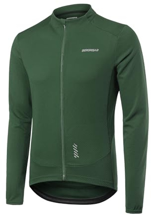 BERGRISAR Herren Fahrradtrikot Radtrikot Langarm für Frühling Herbst Rennrad MTB Mountainbike Trikots