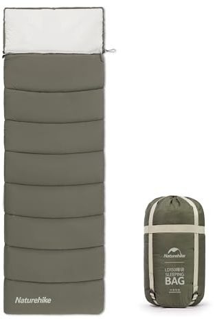 Naturehike Umschlagschlafsack, Spleißbarer, Leichter, Kleiner Schlafsack für Erwachsene zum Wandern, Camping, Rucksackreisen, Reisen und Büro(LD150-black)
