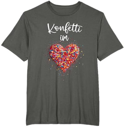 Konfetti im Herzen - Kölle Alaaf rot weiß Karneval Fashing T-Shirt