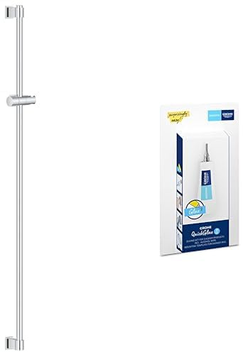 Grohe Vitalio - Brausestange 115cm + Kleber (oberes Befestigungselement verstellbar, mit Gleiter & Gelenkstück, langlebig), chrom