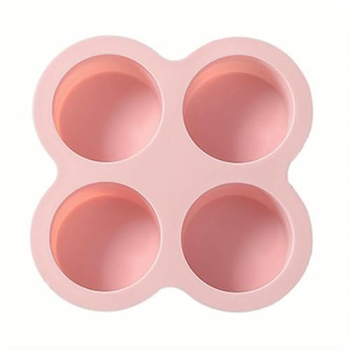 GLYLFQZJ Moule À Glaçons Air Fryer Oeuf Moule Round Forme Oeufs Moule 4 Cavité-Pink 1Pcs