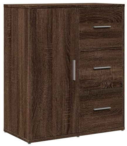 vidaXL Aparador, Alacena Alta con Almacenamiento, Armario Auxiliar de Buffet, Mueble para Salón Cocina Pasillo, Madera de Ingeniería Marrón Roble