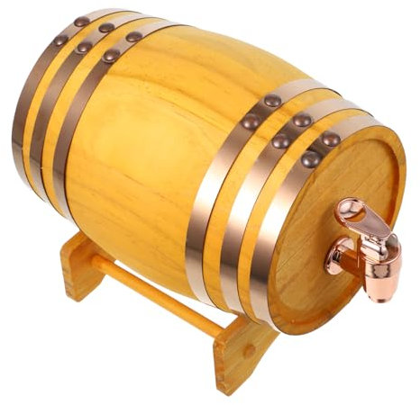 MAGICLULU Barril de Madera 1l Soporte y Grifo, Diseño Vintage