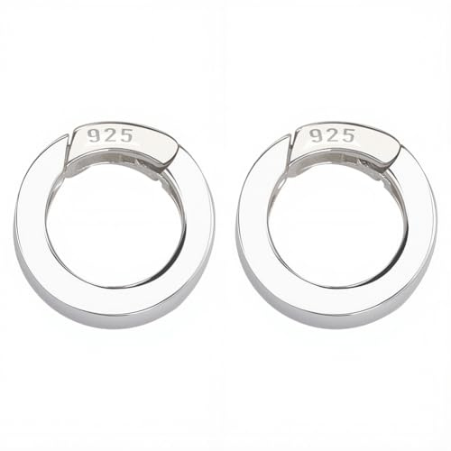 SUNNYCLUE 1 Schachtel 12mm 925 Sterlingsilber Federtorring Runder Ring Karabiner Große Menge Kleine Metallklammern Verschlüsse Geldbörsen Karabinerhaken Tor O Ringe Zur Schmuckherstellung Schlüsselanh