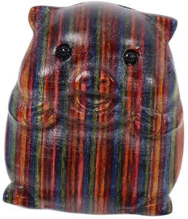 IMIKEYA 2st Sandelholz- -Statue Handskulptur Schlüsselanhänger Glück Dekorativer Anhänger Figur Kleiner Sternzeichen Schweineschmuck Halskette Medaillon Zum Aufhängen