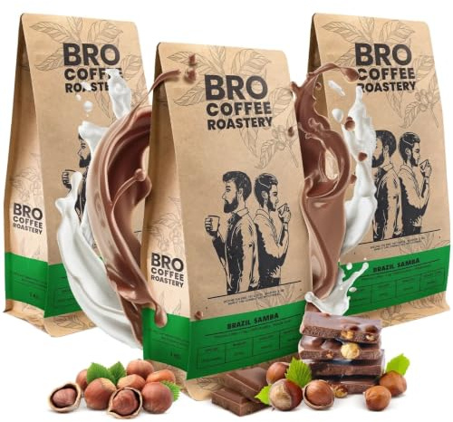 Coffee Broastery Kaffeebohnen Brasilien Samba Frisch Geröstet 3x1kg | Spezialitäten Kaffee, 100% Arabica, Ganze Bohnen, Mittlere Röstung, Noten von Schokolade, für Vollautomaten, Bohnenkaffee