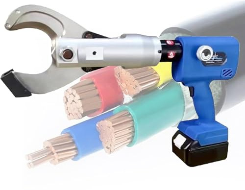 Coupe-câble hydraulique en acier allié, outil électrique avec 2 batteries amovibles, pour câbles Cu/Al et blindés