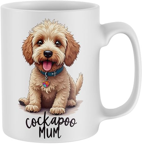 Purple Print House Cockapoo Mum Mug Puppy Owner Tea Coffee Cup Womens Christmas Stocking Filler Gift