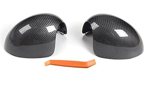 Rynplex Seitenspiegelabdeckung fürs Auto, Manuell klappbare Spiegelkappe, for, for Mini, R55 R56 R57 R58 R59 R60 R61 2007-2016, Ersatzteile for Außenspiegel Rückspiegelabdeckungen(Carbon Fiber Black)