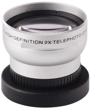 KE88FENG Lente teleobjetivo teleconvertidor de Aumento de 37mm 2X for Canon for Nikon for Sony for pentax for Olympus DSLR DV SLR cámara Lente de Rosca de 37MM(Silver)