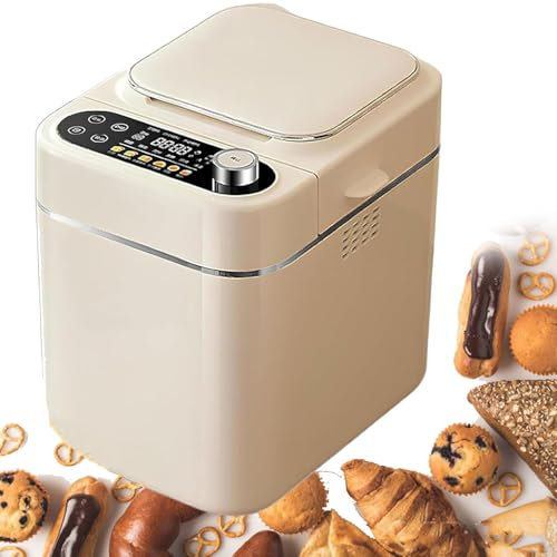 YANGYMM Machine à Pain NuméRique, Machine à Pain avec Distributeur Automatique De Noix, Machine à 23 Fonctions PréRéGléEs avec Temporisation, RéGlage de Maintien au Chaud