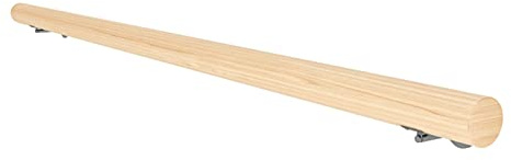 Corrimano di sicurezza antiscivolo in legno massello per scale per anziani interni ed esterni, kit completo (30 cm)