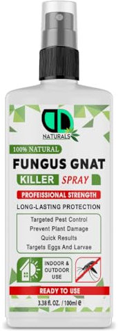 DD Teck 100% Natural Fungus Gnat Killer Spray, Garden & House Plant Bug Killer, Organic Effective, Fast Acting Insect Control, Ideal for Flowers, Vegetables & Shrubs, Indoor & Outdoor (100ml Spray)