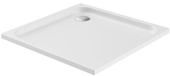 BERNSTEIN - Receveur de douche Carré Blanc 90x90x3,5cm Bac à douche Acrylique antidérapant à Rebords, Résistant & Durable - TIM