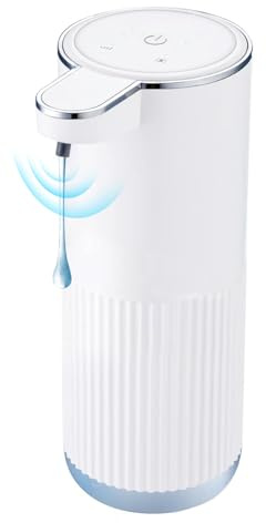 Seifenspender Automatisch Wandbefestigung, Elektrischer Seifenspender Elektrisch mit Sensor, Automatischer Flüssigseifenspender Weiß für Bad Küche | Kunststoff | 380ml | USB Wiederaufladbar