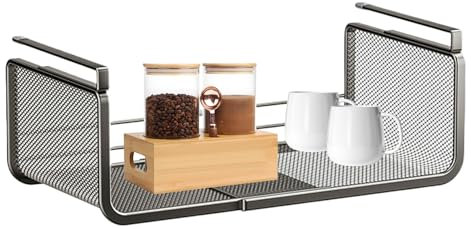 Yugugomo Cesta de almacenamiento para armario inferior | Soporte organizador de estante inferior, organizador de cocina extensible con caja de almacenamiento para especias, vajilla y accesorios de