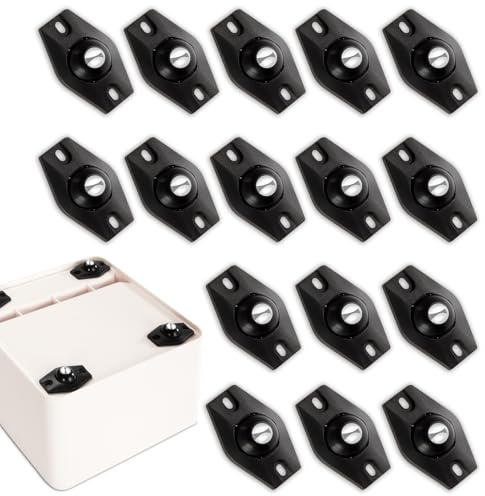Yesaler Ruedas Pequeñas Ruedas Autoadhesivas para Muebles de 360° 16 Piezas Negro para Cajas de Almacenaje Muebles Pequeños
