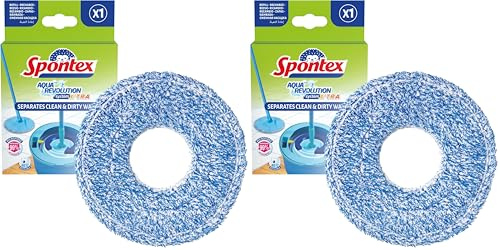 Spontex Aqua Revolution Bezug, Ersatz für Bodenwischer-Set, aus Mikrofaser, 1 Stück (Packung mit 2)
