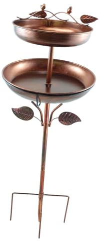 Jiuvaso Vasca per Uccelli in Metallo, attrezzo da Giardino, Design Vintage, Versatile mangiatoia per Uccelli, Vasca per Uccelli Indipendente per Esterni, Altezza 93 Cm