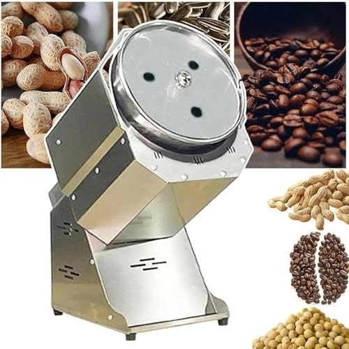 Torréfacteur électrique 1500 W avec tambour de 21 cm, température réglable de 100 à 300 ℃, minuterie de 60 min, température constante à 360 ° pour café, châtaigne, cacahuètes, grain