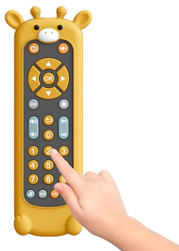 Juguetes educativos de televisión - Control remoto multilingüe para bebé con diseño de animales, función de sonido interactivo para aprendizaje temprano, enseñanza de inglés, español, francés | Juegos