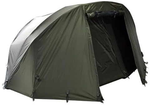 Carpline24 Angelzelt Economic 1-Mann-Bivvy inkl. Winterskin, stabiles Karpfen-Zelt mit Überwurf, schneller Aufbau, herausnehmbare Bodenplane