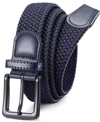 VONMELLI Elastic Belt for Men, Mens Belts Casual for Jeans Pants Woven Braided Web Belt for Golf 1.3 inches Width
