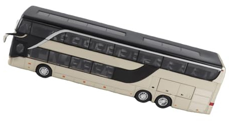 Generic Högsimulering 1:32 Legering Elektrisk Dubbeldäckare Bussbil Modell Leksak med Lätt Musik för Barn Födelsedag och Festival (Guld)