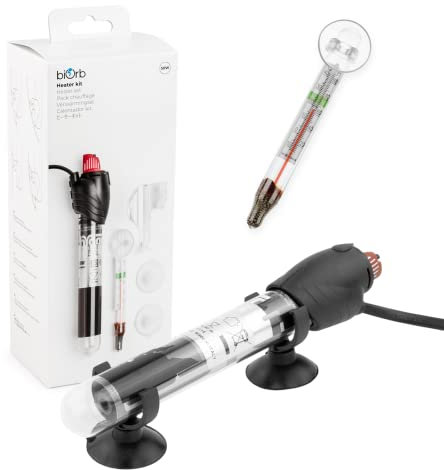 biOrb Aquarium Heater Pack, Adjustable 50W Fish Tank Heater With Thermometer & Holder, Easy-Fit Aquarium Accessories For Curved or Flat Surfaces, Reliable Tropical Fish Tank Heating Solution-UK Plug