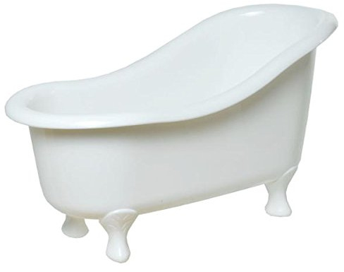 Deko Badewanne Kunststoff weiß 26x13x14cm Ideal für Geschenkideen