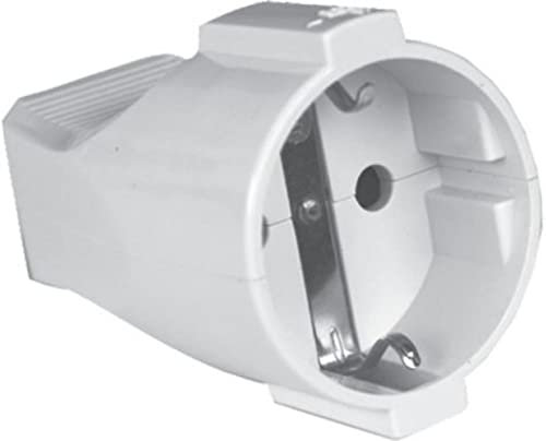 Silver Electronics 9261 Clavija Hembra con protección, Blanco