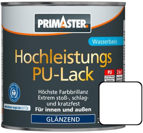 Primaster Hochleistungs PU-Lack 750ml 2in1 Weiß Glänzend Acryllack