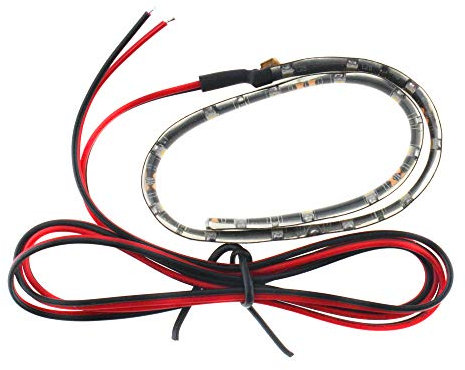 Seki Streifen 30cm 12V rot Innenraumbeleuchtung Auto KFZ IP65 Spritzwassergeschützt 1 Meter Anschlussleitung LED-Leuchtmittel, Kunststoff, 1.1 W