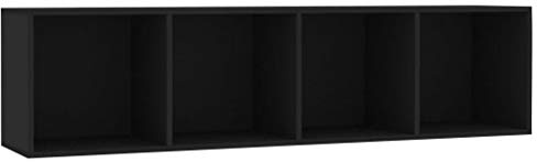 vidaXL Bücherregal TV Schrank Wandregal Hängeregal Aktenregal Standegal Büroregal Lowboard Fernsehschrank Fernsehtisch Schwarz 143x30x36cm