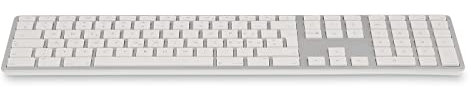 LMP Tastiera Wireless per Mac, Layout Italiano ISO, Connessione Bluetooth, Design in Alluminio Argento, 110 Tasti con Tastierino Numerico, Compatibile macOS, Tasti Incisi al Laser, Ricaricabile