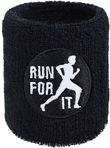 EXPRESS-STICKEREI Schweissband Sport Fitness Design Schweissband mit Stickere Band Bestickt & Absorbierendes Frottee | Jogging Wristband Geschenk Sporttraining Schweiß-Band Ballsport Accessoire