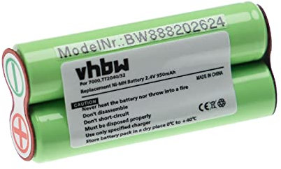 vhbw Akku kompatibel mit Philips Bodygroom TT2040, TT2040/32 Rasierer Haarschneider (950mAh, 2,4V, NiMH)