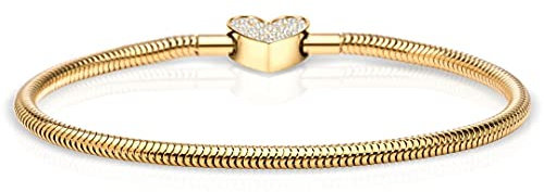 BERING Damen-Armband für Charms Edelstahl vergoldet 618-20-X0, Länge:19 cm