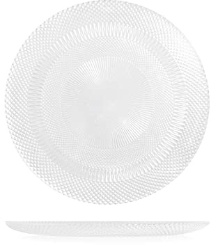 H&H Glow Lot de 6 Assiettes Plates en Verre Transparent 28 cm