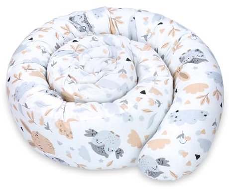 Totsy Baby Seitenschläferkissen Bettschlange Body Pillow 300 cm Baumwolle - Kopfkissen lang Bettrolle Schlafkissen Nackenrolle Kissen Oeko-Tex Eulen