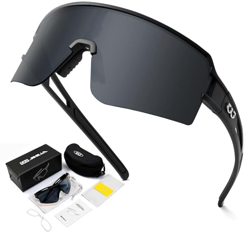 FMY Polarised Cycling Glasses, UV400 Sports Sunglasses for Men Women, Ideal for Running Fishing Baseball Outdoor Sports