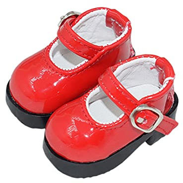 niannyyhouse Bambola di peluche da 20 cm, scarpe in pelle con tacco alto, lunghezza 5 cm, accessori per bambole (rosso)