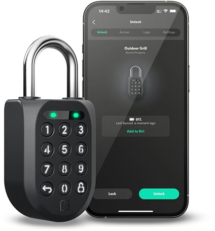 igloohome - Smart Combination Padlock with Code, Heavy Duty Padlock, Digital Lock for Outdoors, Weatherproof, Tamper-Proof, Safe with High Security, Bluetooth Equipped, Works Offline (Padlock 2)