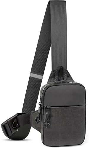 LKEX Mini-Schultertasche für Herren, kleine Umhängetasche, Damen, Bauchtasche, lässig, persönliche Tasche, Rucksack, Handy-Brusttasche, Grau-Mini (L x B x H) 13 x 3 x 19 cm, Small, Sling Rucksäcke